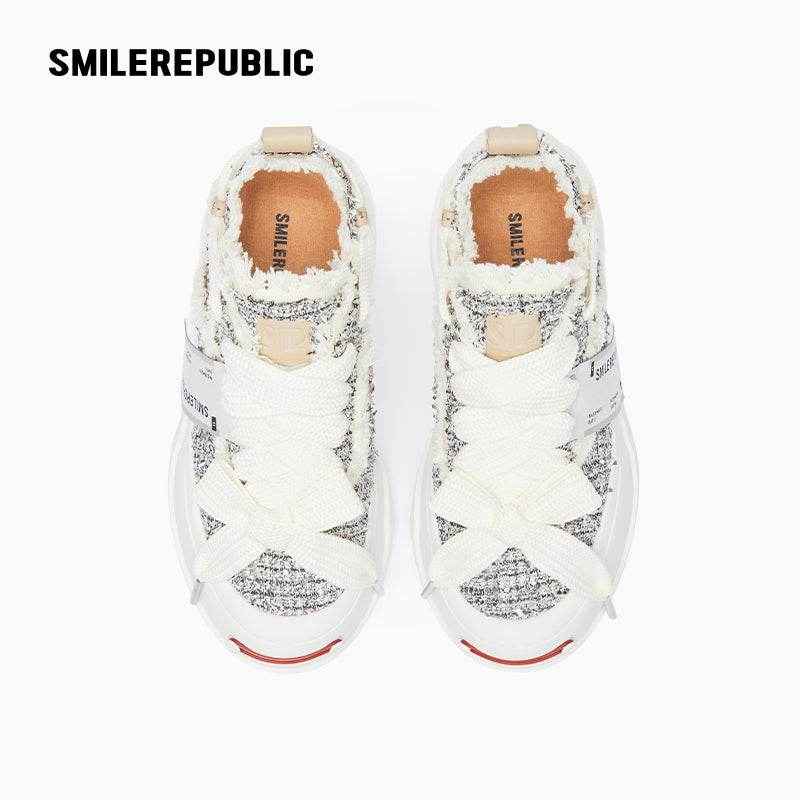 Silver Sneaker Shoes Tweed Low Top Canvas Shoes