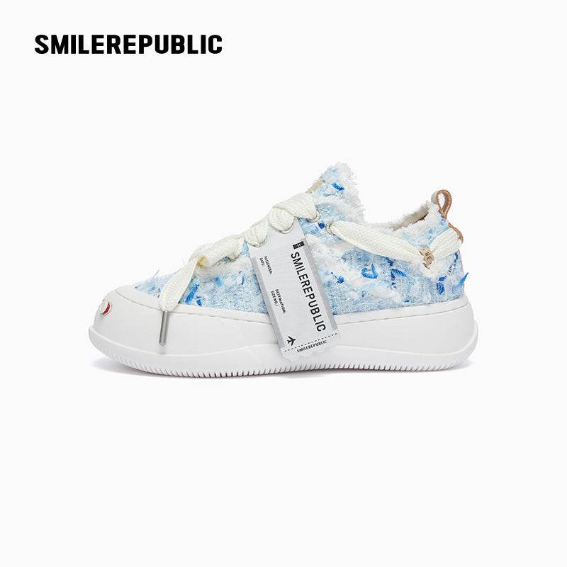 Streamer Blue Tweed Low Top SB Canvas Shoes - SMILEREPUBLIC