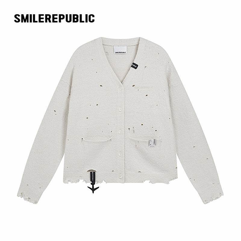 Torn To Make Old Cardigan - SMILEREPUBLIC