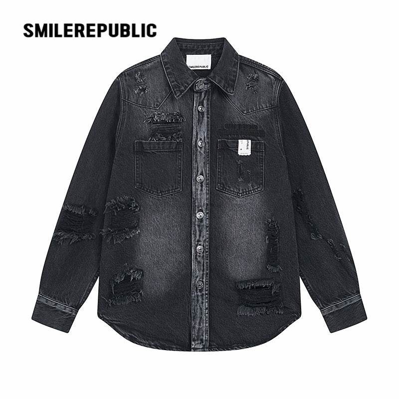 Denim Shirt Jacket - SMILEREPUBLIC