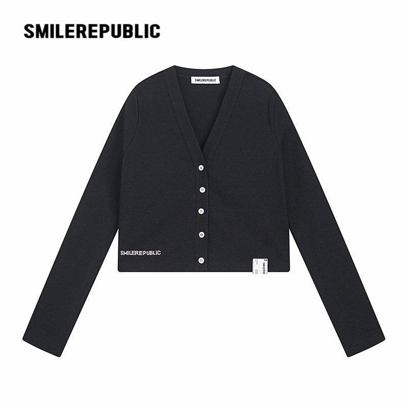 Black Gray Khaki Short Knit Cardigan - SMILEREPUBLIC