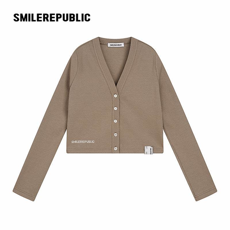 Black Gray Khaki Short Knit Cardigan - SMILEREPUBLIC