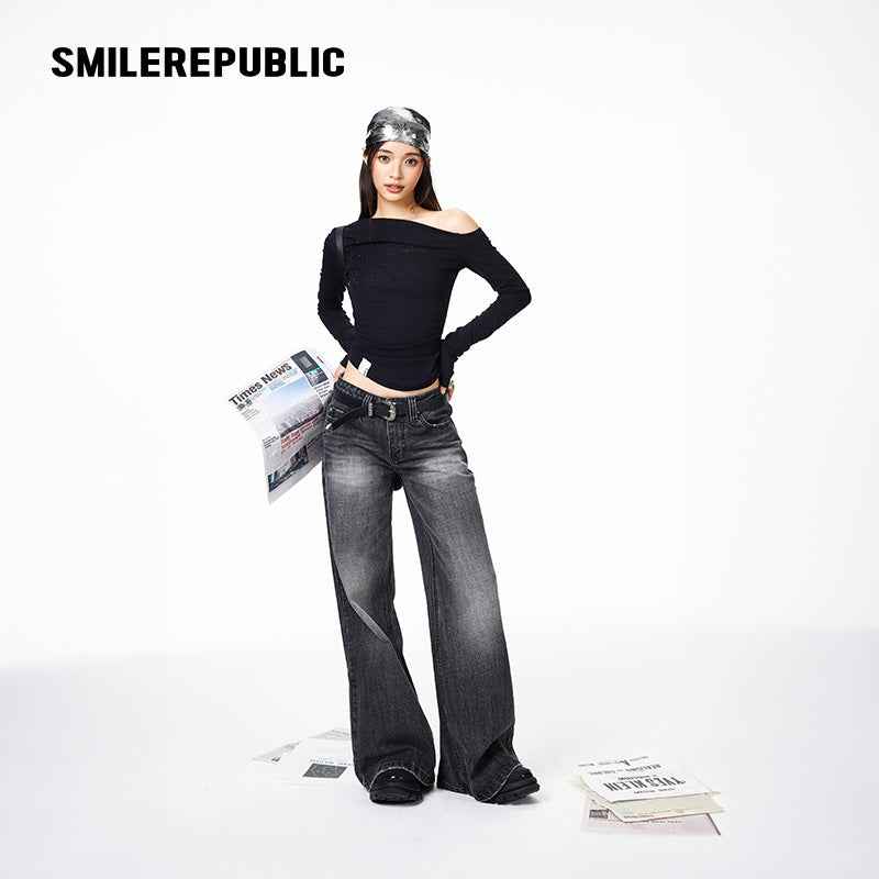 Crystal Hotfix Off-Should Knitted Top