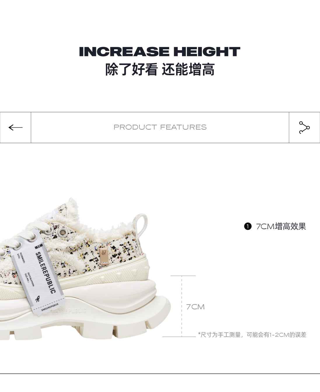 2.0 Smile Queen Off-White Tweed Leather Low Top Canvas Shoes