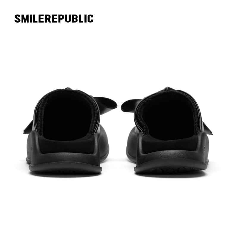 White & Black Sheepskin Thick Sold Slippers