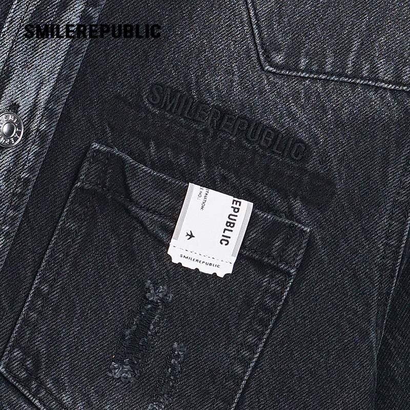 Denim Shirt Jacket - SMILEREPUBLIC
