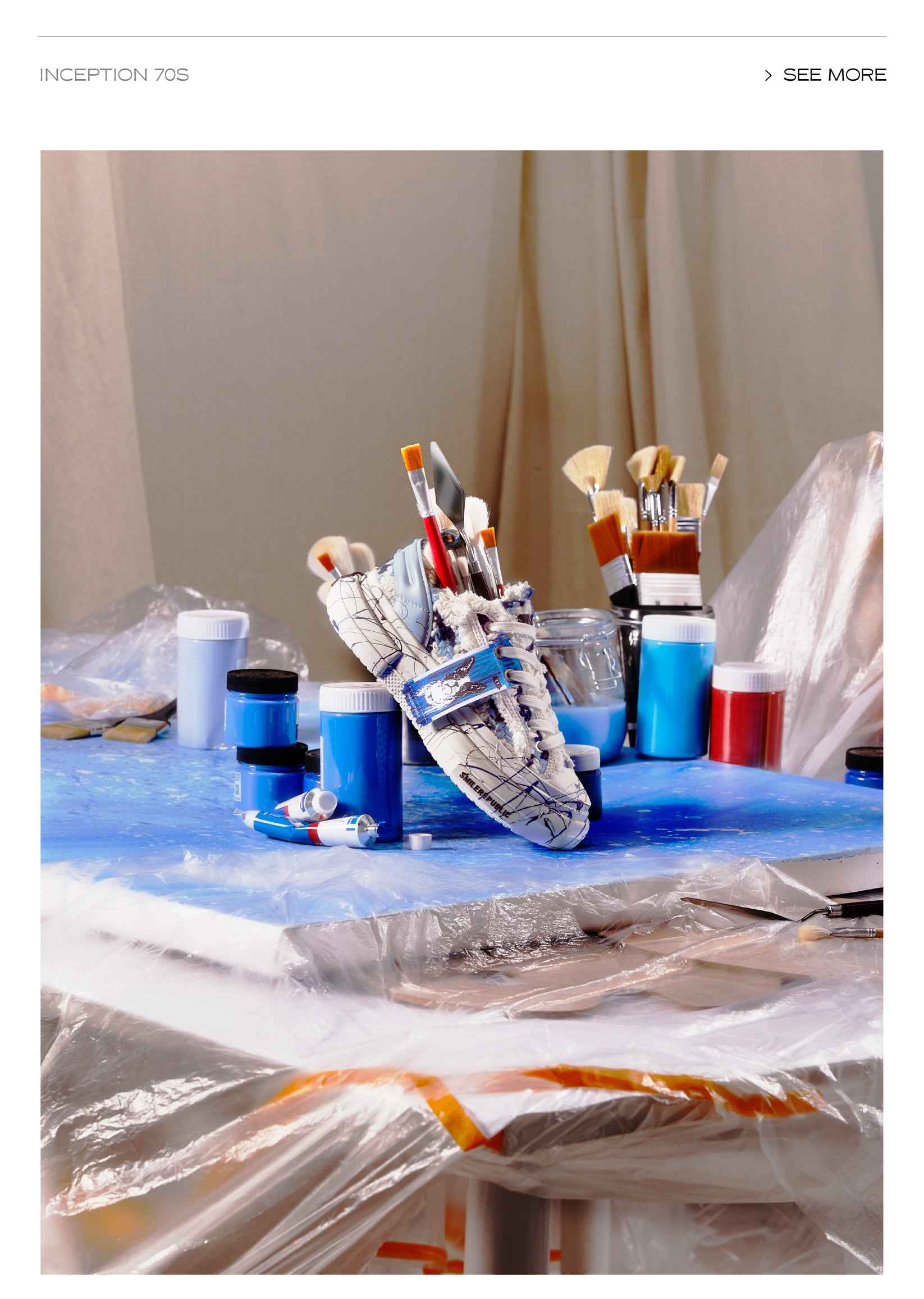 Inception 70s Splash Ink Blue Tweed