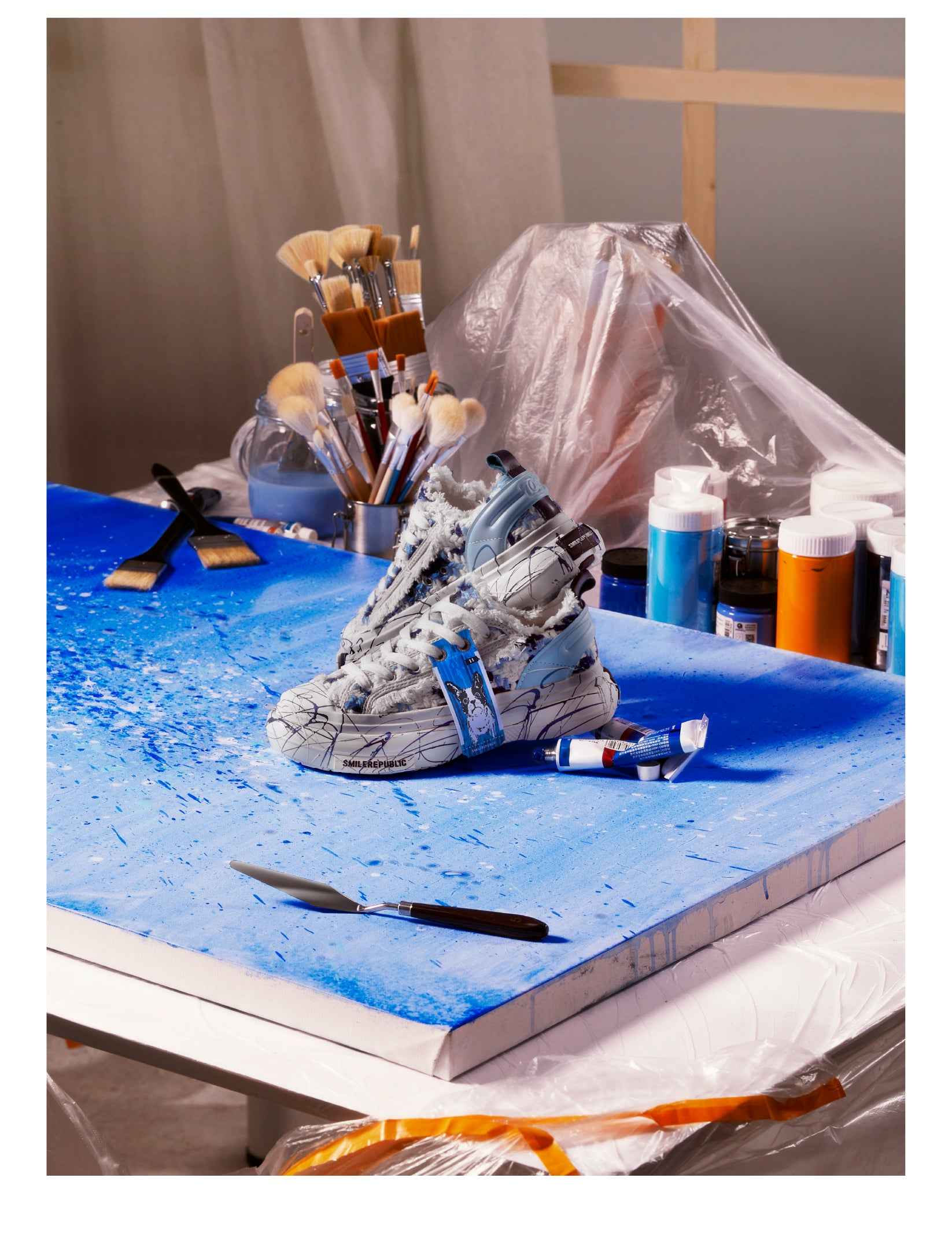 Inception 70s Splash Ink Blue Tweed