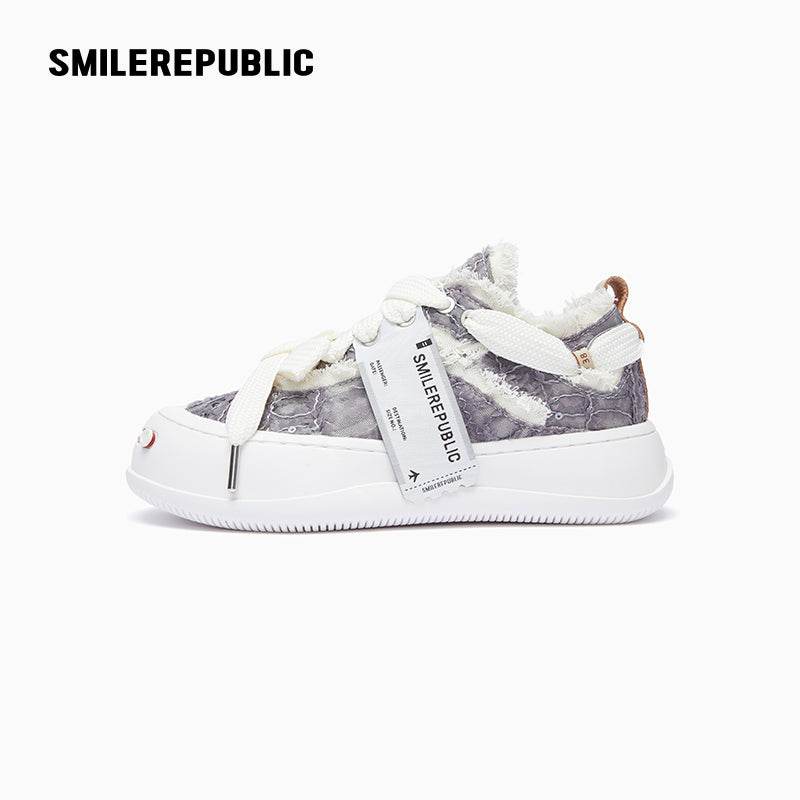Dark Grey Purple Rose Low Top Sneaker - SMILEREPUBLIC