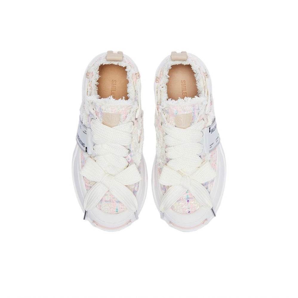 Pink Light Blue Tweed Canvas SB Shoes - SMILEREPUBLIC