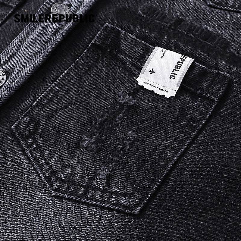 Denim Shirt Jacket - SMILEREPUBLIC