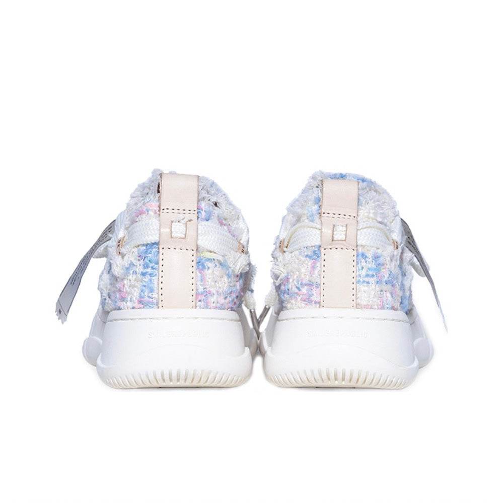Pink Blue Tweed Brown Top Layer Cow Leather SB Sneaker - SMILEREPUBLIC