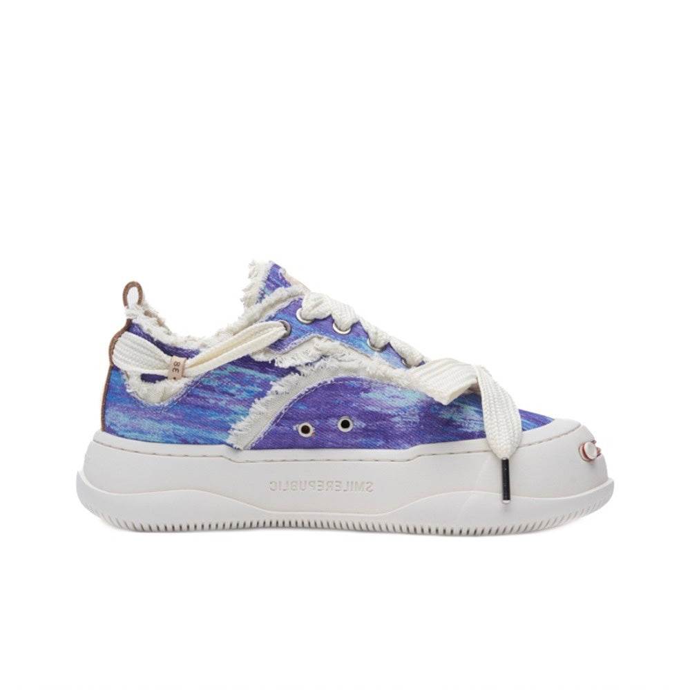 Blue Purple Print Low Top SB Sneaker - SMILEREPUBLIC