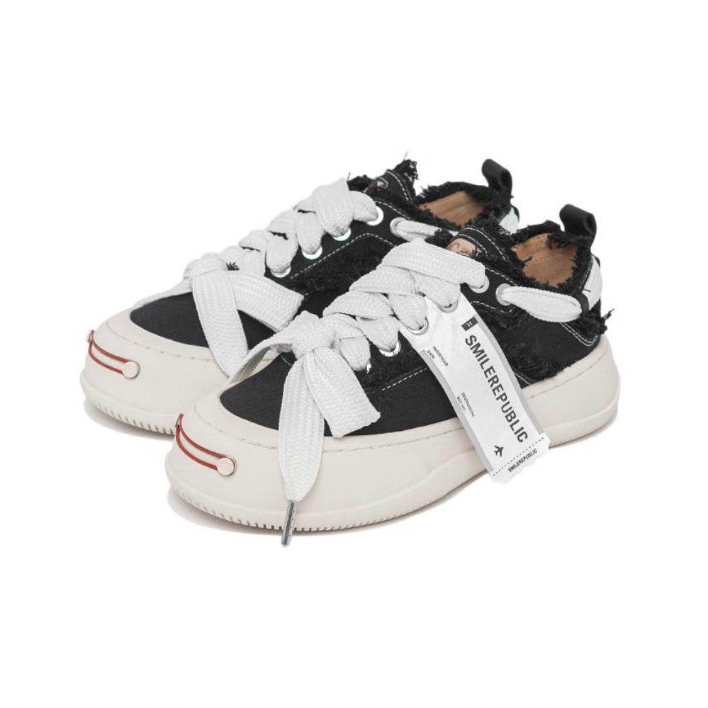 Black Coarse Canvas SB Sneaker - SMILEREPUBLIC