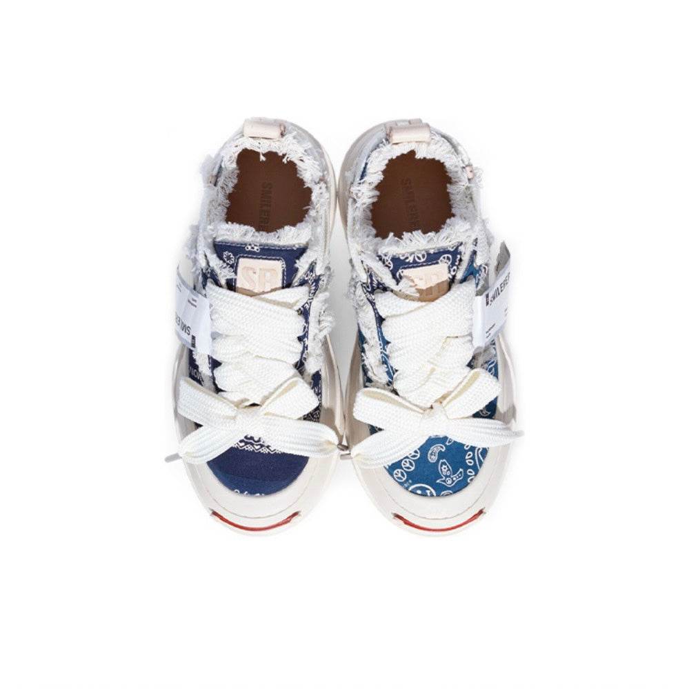 Blue Cashew Flower Canvas SB Sneaker - SMILEREPUBLIC