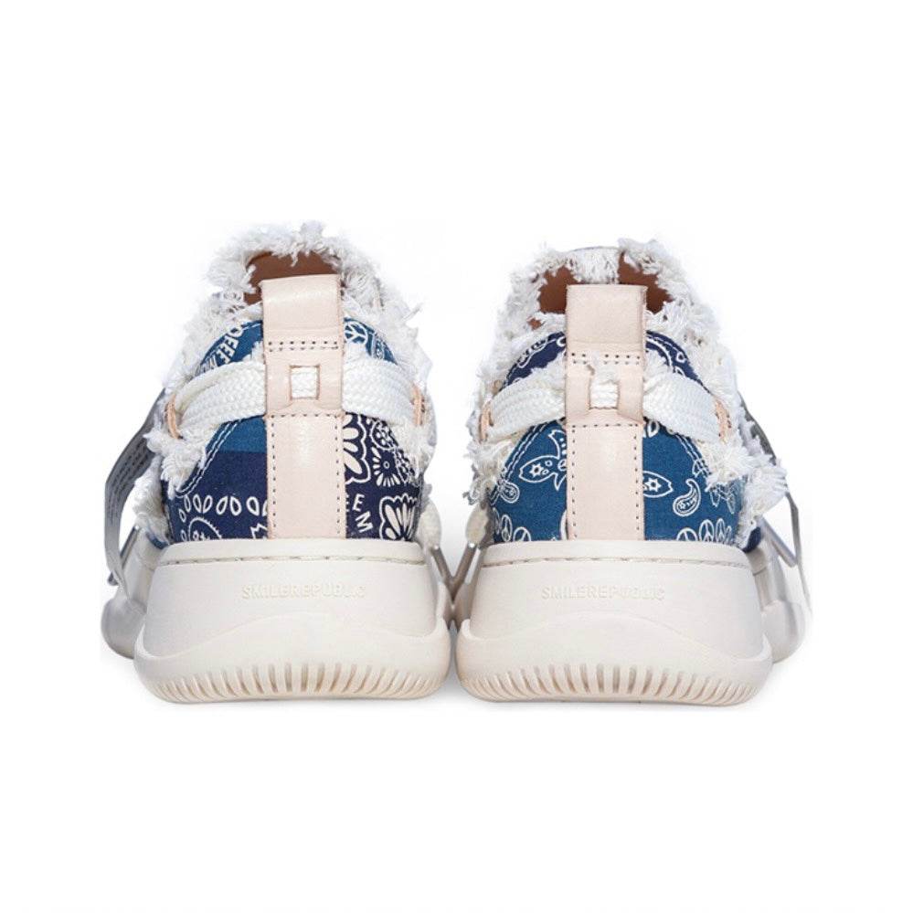 Blue Cashew Flower Canvas SB Sneaker - SMILEREPUBLIC