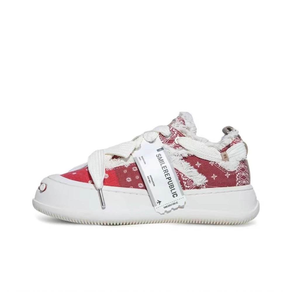Red Coarse Canvas SB Sneaker - SMILEREPUBLIC
