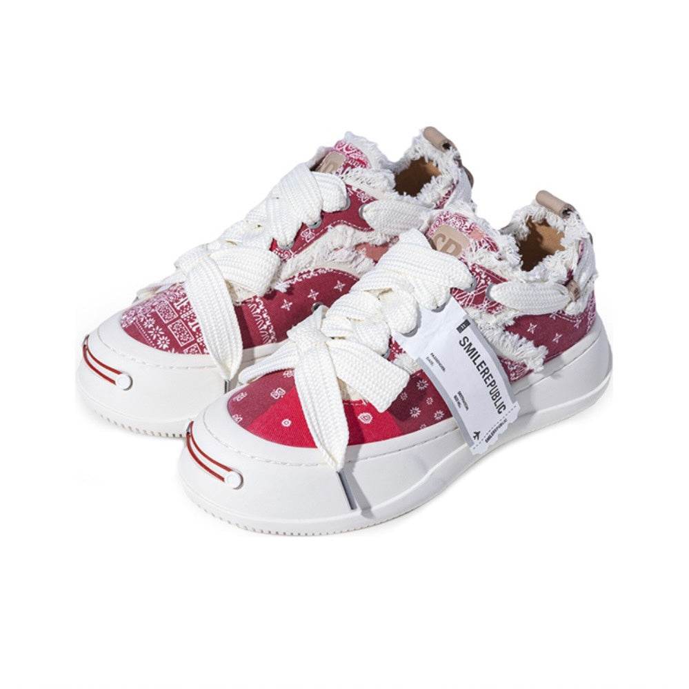 Red Coarse Canvas SB Sneaker - SMILEREPUBLIC