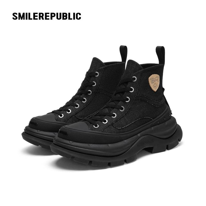 【Limited】Classic Black SR 2.0 High Top Canvas Shoes - SMILEREPUBLIC