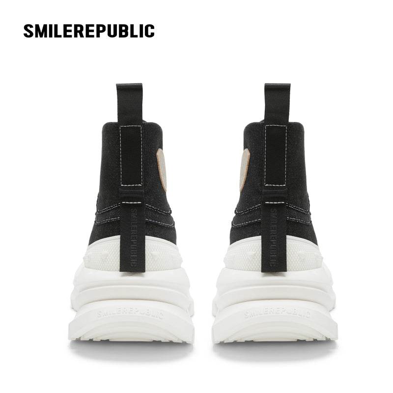【Limited】Black White SR 2.0 High Top Canvas Shoes - SMILEREPUBLIC