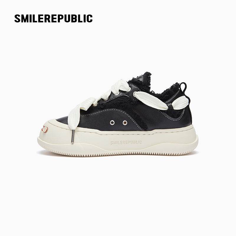 Black Leather Classic Black Sneakers Low Top SB Shoes - SMILEREPUBLIC