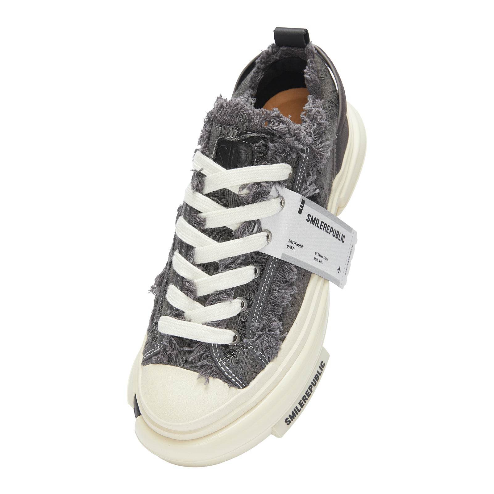 Inception 70s Fringe Grey Sneakers Fashion Streetstyle Slip on Shoes - SMILEREPUBLIC