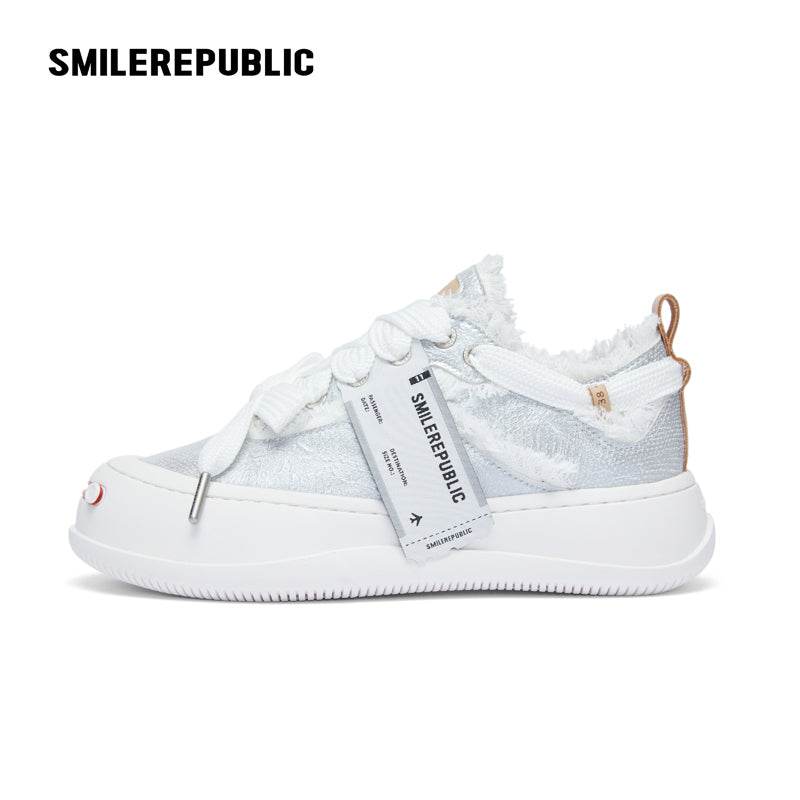 【NEW】Glitter Silver Fine Lins Low Top Sneaker - SMILEREPUBLIC
