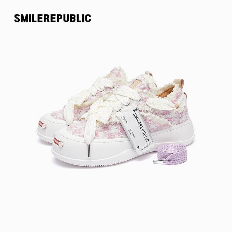 Pink Glisten Houndstooth Low Top SB Sneakers - SMILEREPUBLIC