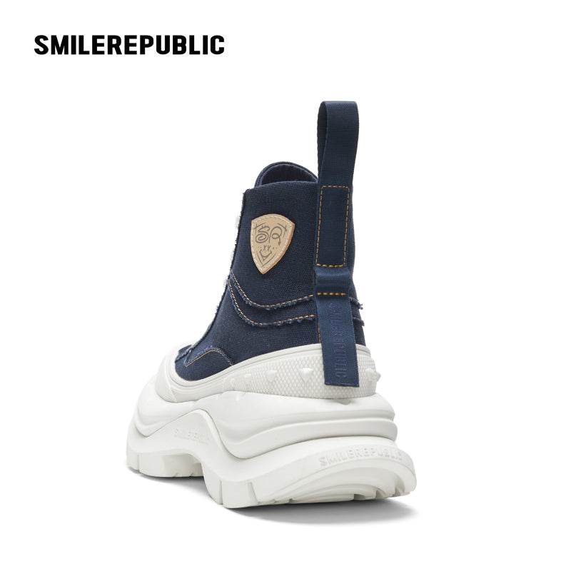【Limited】Navy Blue SR 2.0 High Top Canvas Shoes - SMILEREPUBLIC