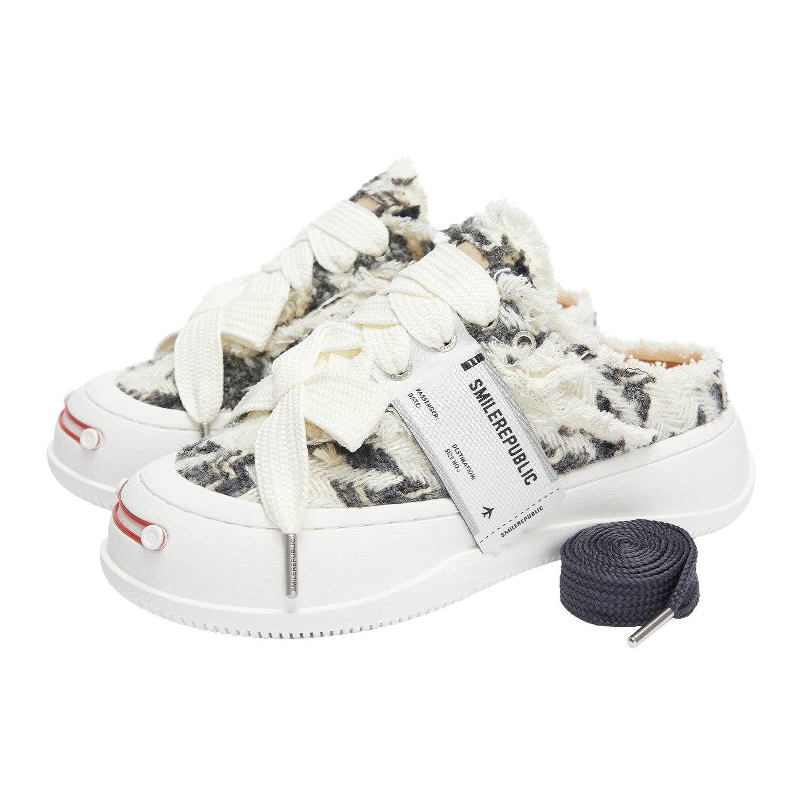 Black White Chevron Slippers - SMILEREPUBLIC