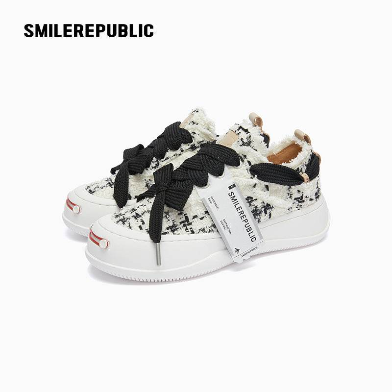 [Presale] Black White Tweed Low SP Sneakers - SMILEREPUBLIC