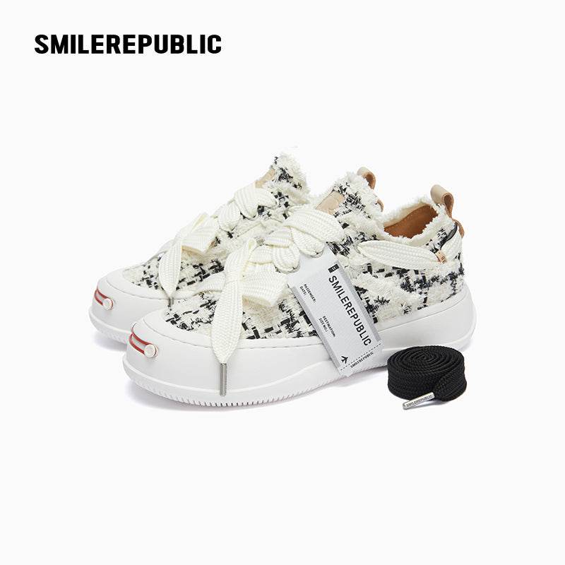 [Presale] Black White Tweed Low SP Sneakers - SMILEREPUBLIC