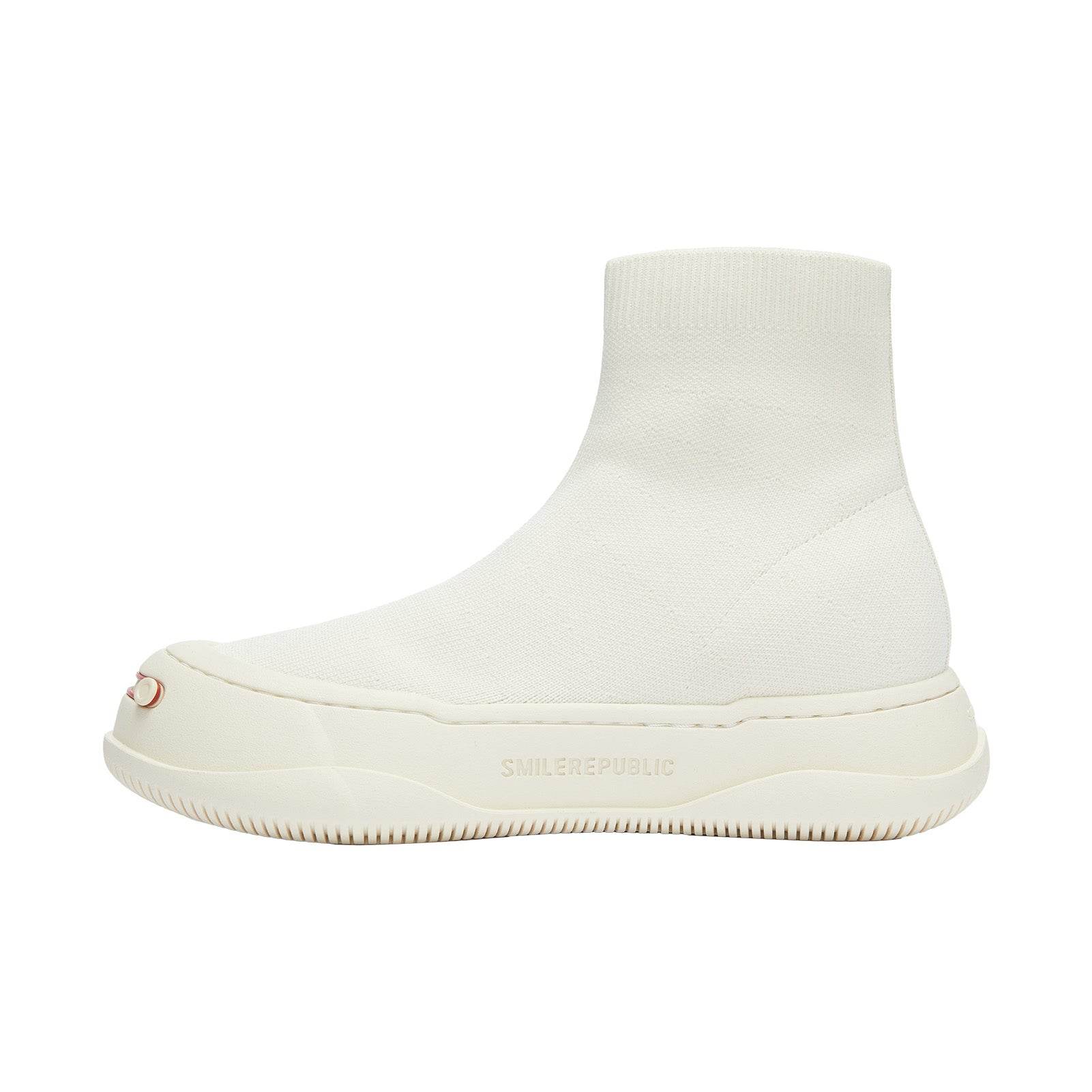 White Weaving Calf Socks Shoes Boots - SMILEREPUBLIC