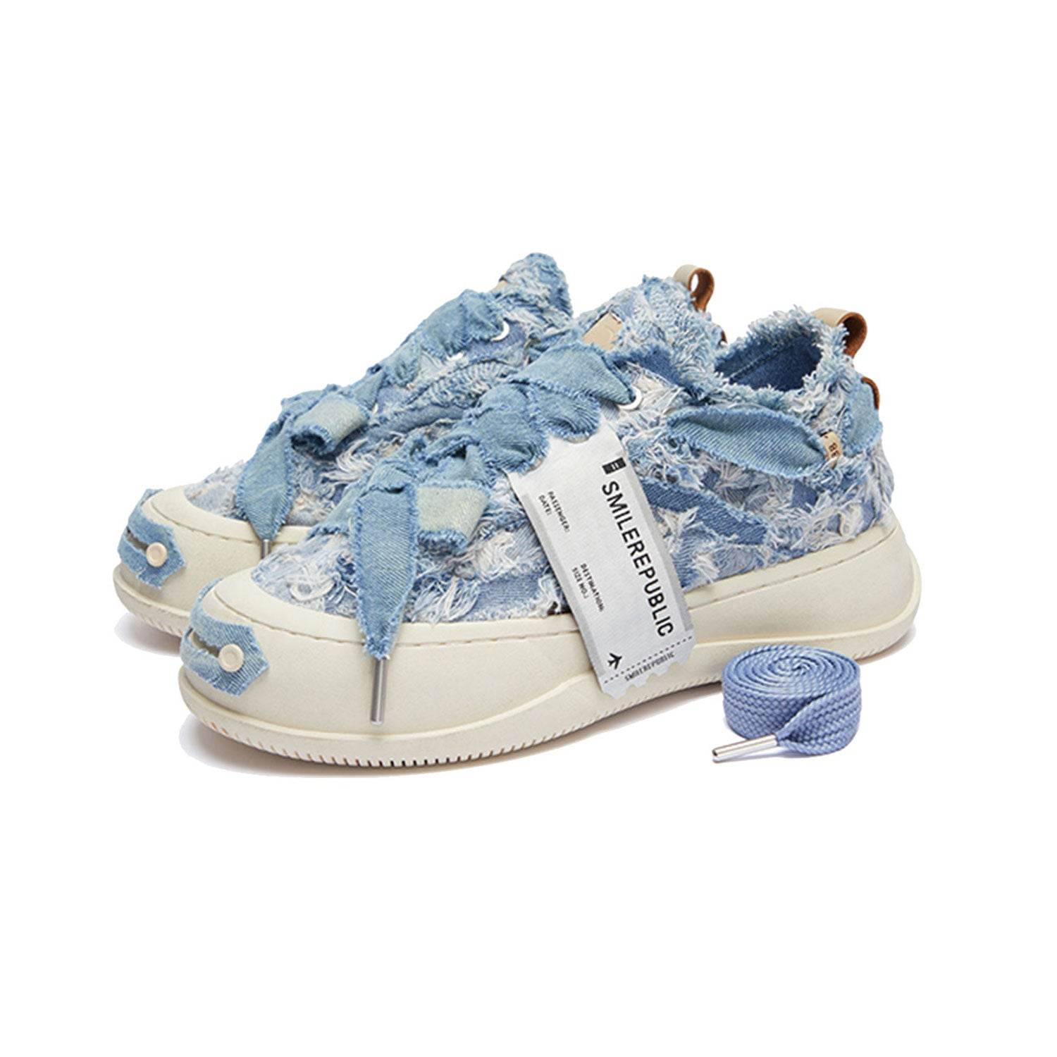 Denim Blue Low Top Jean Style SB Sneaker - SMILEREPUBLIC