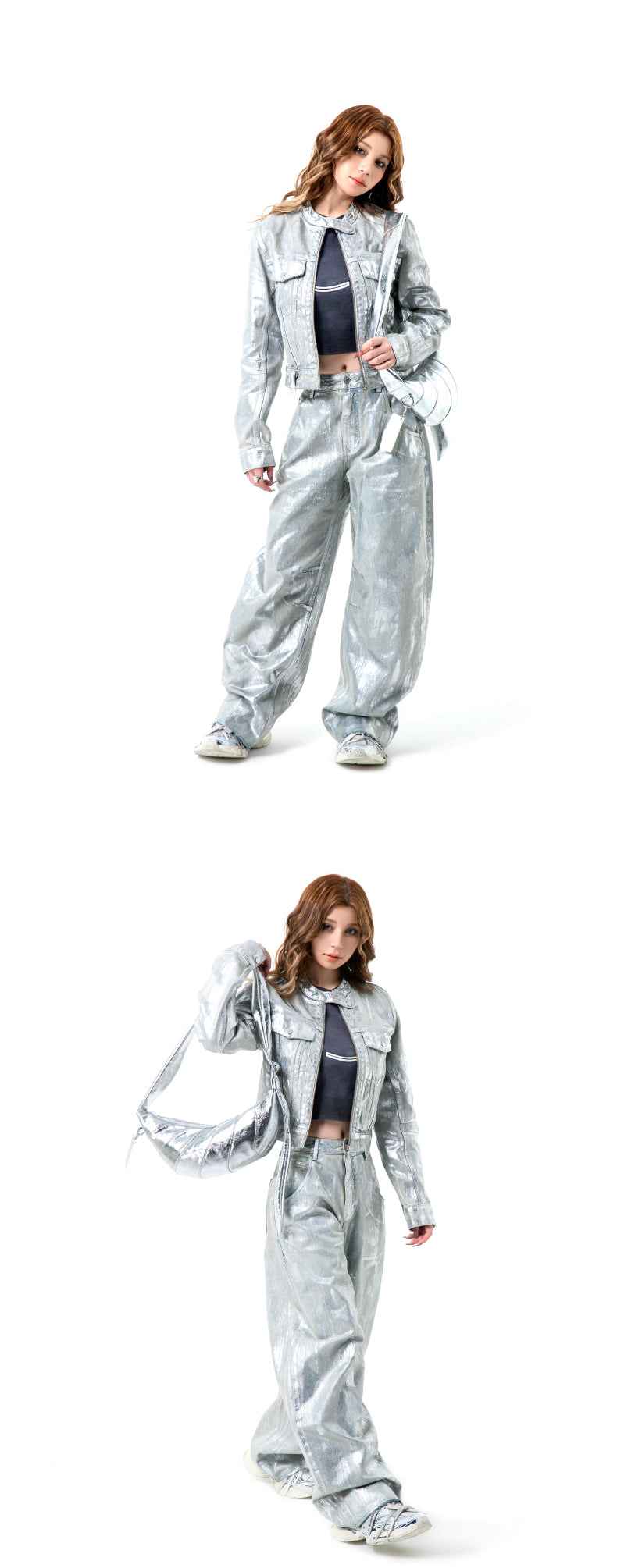 Silver Coated Jeans