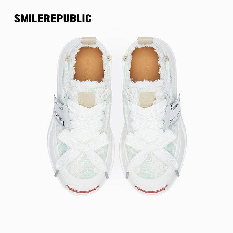 Light Cyan Tweed Low Top SB Sneaker Shoes - SMILEREPUBLIC