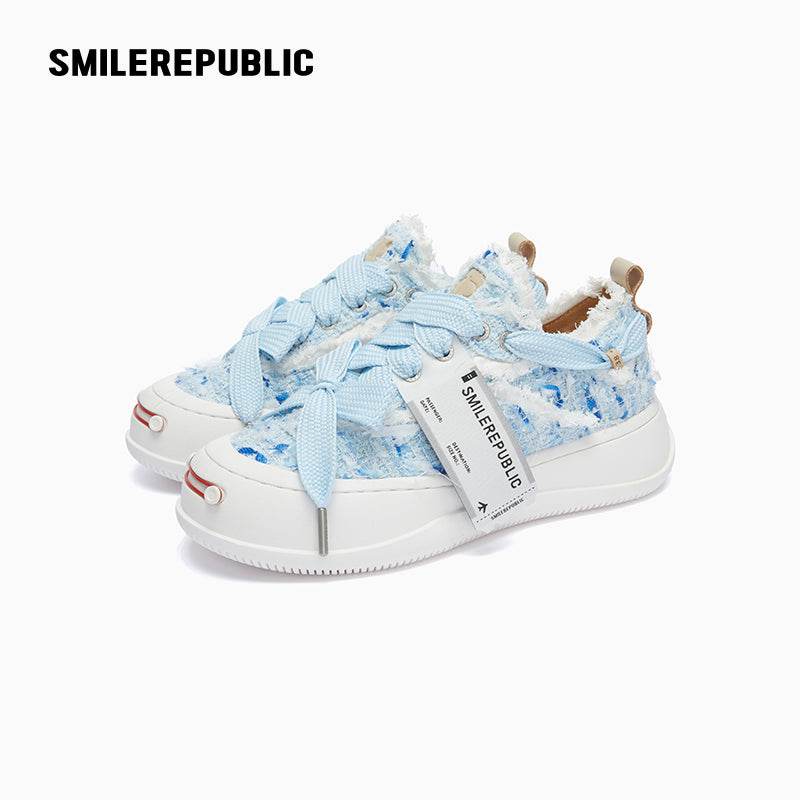Streamer Blue Tweed Low Top SB Canvas Shoes - SMILEREPUBLIC