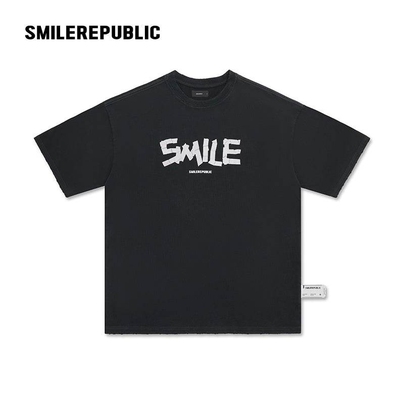 Print Black 2024 Street Style Casual Print T-shirt Clothing 2024 - SMILEREPUBLIC